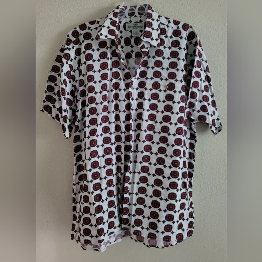 Feldini Sz Large Geometric Pattern Button Up Shirt - image 1